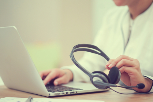 a women working on a laptop
